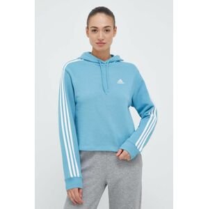 Bavlnená mikina adidas dámska, s kapucňou, s nášivkou