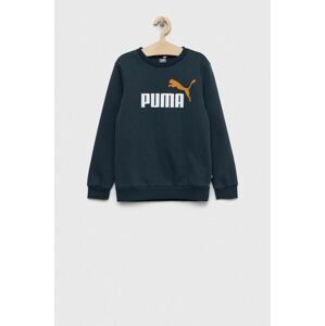 Detská mikina Puma ESS+ 2 Col Big Logo Crew FL B vzorovaná