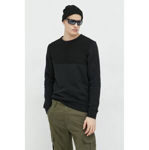 Mikina Jack & Jones JCOSTAPLE QUILT SWEAT CREW NECK pánska, čierna farba, jednofarebná, 12227253