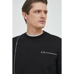 Mikina Armani Exchange pánska, čierna farba, vzorovaná