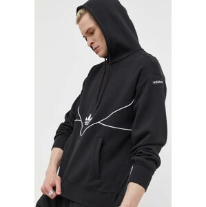 Mikina adidas Originals Adicolor Seasonal Archive Hoodie HR5335-black, pánska, čierna farba, s kapucňou, vzorovaná