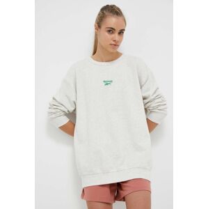 Bavlnená mikina Reebok Classic béžová farba, melanžová