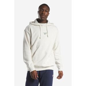 Bavlnená mikina Reebok Classic Small Vector Hoodie béžová farba, s kapucňou, melanžová