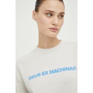 Bavlnené tričko s dlhým rukávom Deus Ex Machina béžová farba