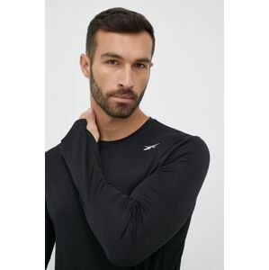 Tréningové tričko s dlhým rukávom Reebok Tech čierna farba, jednofarebný