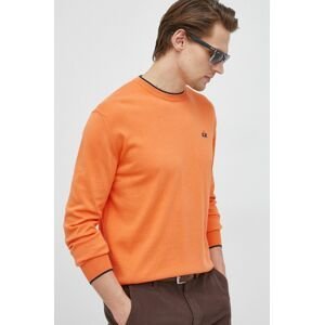 Bavlnený sveter La Martina oranžová farba, tenký