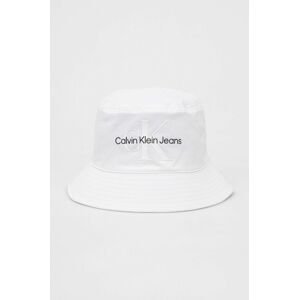 Bavlnený klobúk Calvin Klein Jeans Biela farba, bavlnený