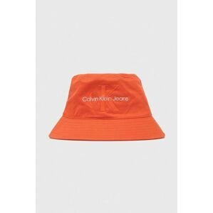 Bavlnený klobúk Calvin Klein Jeans Oranžová farba, bavlnený
