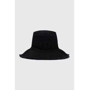 Bavlnený klobúk Twinset čierna farba, bavlnený