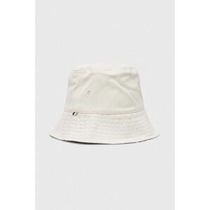 Obojstranný bavlnený klobúk BOSS biela farba, bavlnený