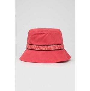 Bavlnený klobúk Tommy Jeans ružová farba, bavlnený