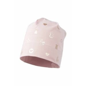 Detská čiapka Jamiks BERTIE ružová farba biela, z tenkej pleteniny