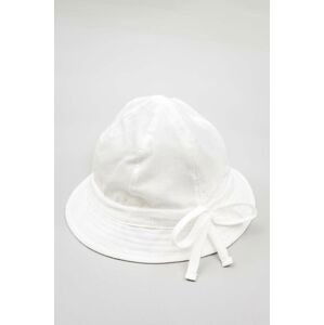 Detský bavlnený klobúk zippy biela farba, bavlnený