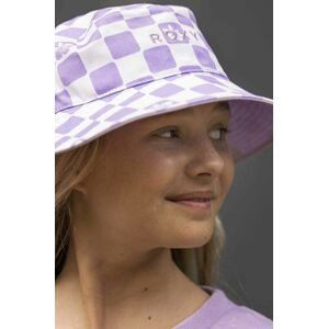 Detský bavlnený klobúk Roxy fialová farba, bavlnený