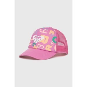 Detská čiapka Roxy ružová farba, vzorovaná