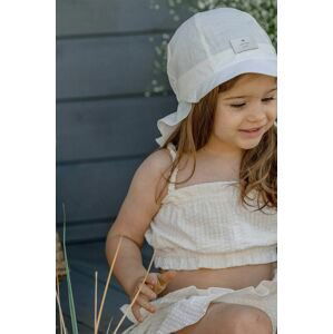 Detská bavlnená čiapka Jamiks CAROL béžová farba, jednofarebná