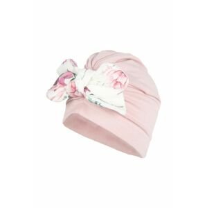 Detská čiapka Jamiks ružová farba biela, z tenkej pleteniny
