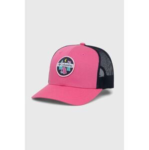 Detská baseballová čiapka Columbia Columbia Youth Snap Back fialová farba, s nášivkou