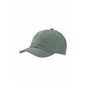 Detská čiapka Jack Wolfskin BASEBALL CAP K zelená farba, s potlačou