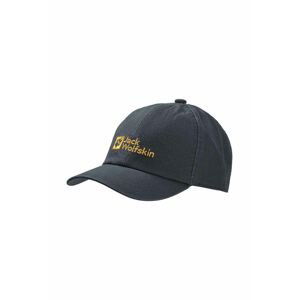 Detská čiapka Jack Wolfskin BASEBALL CAP K čierna farba, s potlačou