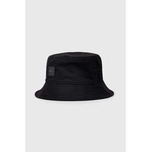 Bavlnený klobúk BOSS čierna farba, bavlnený