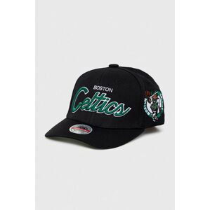 Šiltovka s prímesou vlny Mitchell&Ness BOSTON CELTICS čierna farba, s nášivkou