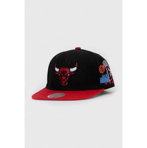 Šiltovka Mitchell&Ness Chicago Bulls čierna farba, s nášivkou