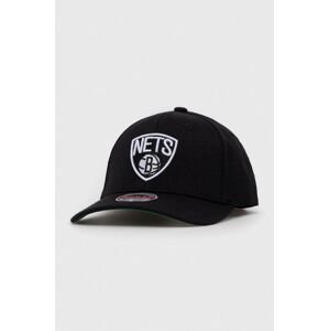 Šiltovka s prímesou vlny Mitchell&Ness Brooklyn Nets čierna farba, s nášivkou