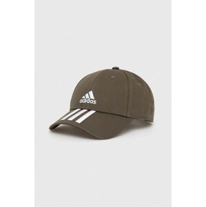 Bavlnená šiltovka adidas zelená farba, s nášivkou