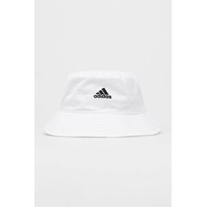 Bavlnený klobúk adidas biela farba, bavlnený