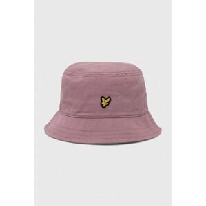 Bavlnený klobúk Lyle & Scott fialová farba, bavlnený