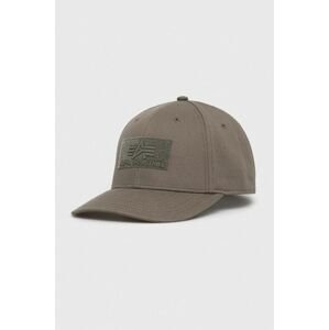 Bavlnená čiapka Alpha Industries 168903.257-DarkGreen, zelená farba, s nášivkou