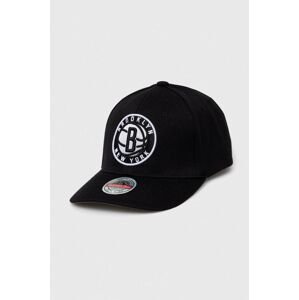 Šiltovka s prímesou vlny Mitchell&Ness Brooklyn Nets čierna farba, s nášivkou