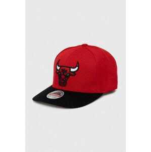 Šiltovka s prímesou vlny Mitchell&Ness Chicago Bulls červená farba, s nášivkou