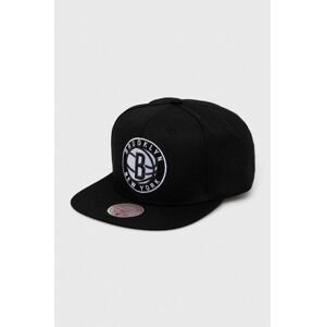 Šiltovka Mitchell&Ness Brooklyn Nets čierna farba, s nášivkou
