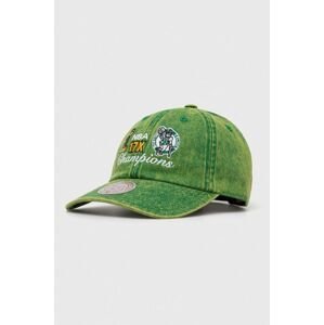 Bavlnená šiltovka Mitchell&Ness Boston Celtics zelená farba, s nášivkou