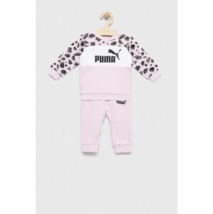 Detská tepláková súprava Puma ESS+ MATES Infants Jogger FL ružová farba