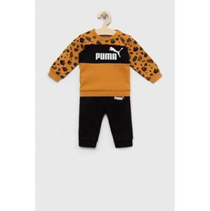 Detská tepláková súprava Puma ESS+ MATES Infants Jogger FL žltá farba