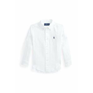 Detská ľanová košeľa Polo Ralph Lauren béžová farba