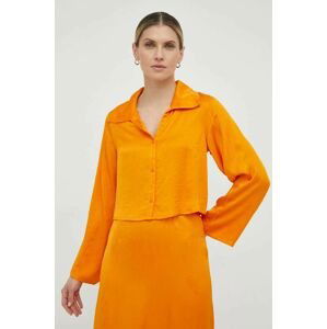 Košeľa American Vintage dámska, oranžová farba, regular, s klasickým golierom