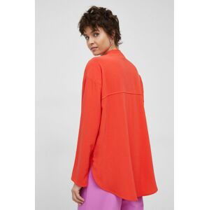 Košeľa United Colors of Benetton dámska, oranžová farba, voľný strih