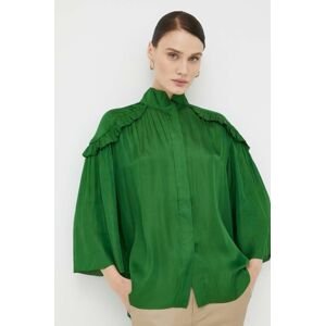 Košeľa Day Birger et Mikkelsen dámska, zelená farba, voľný strih, so stojačikom
