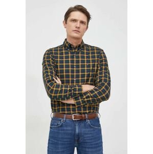 Bavlnená košeľa Tommy Hilfiger pánska, tmavomodrá farba, regular, s golierom button-down