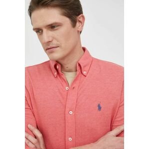 Bavlnená košeľa Polo Ralph Lauren pánska, červená farba, regular, s golierom button-down