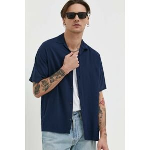 Košeľa Jack & Jones JJEJEFF pánska, tmavomodrá farba, voľný strih, 12220416