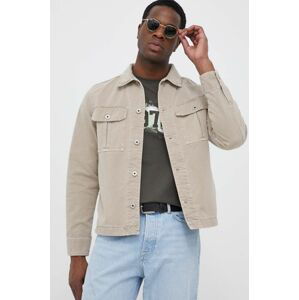 Rifľová košeľa Pepe Jeans Bailey pánska, béžová farba, regular, s klasickým golierom