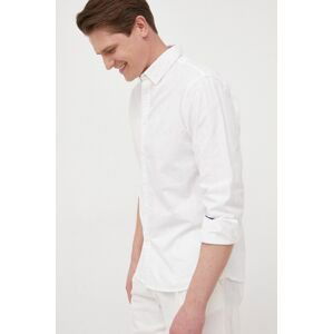 Bavlnená košeľa Pepe Jeans Lisselton pánska, biela farba, regular, s golierom button-down