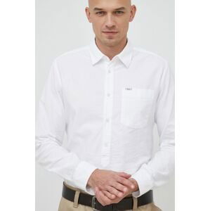 Bavlnená košeľa Pepe Jeans Lawson pánska, biela farba, regular, s klasickým golierom