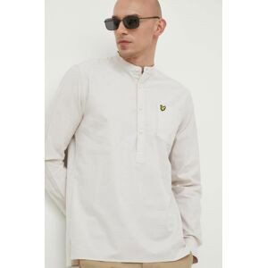 Bavlnená košeľa Lyle & Scott pánska, béžová farba, regular