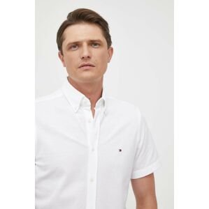 Bavlnená košeľa Tommy Hilfiger pánska, biela farba, slim, s golierom button-down, MW0MW30911